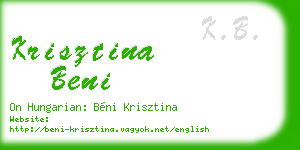 krisztina beni business card